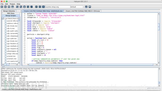 Halcyon：专门用于开发Nmap脚本的IDE 第1张